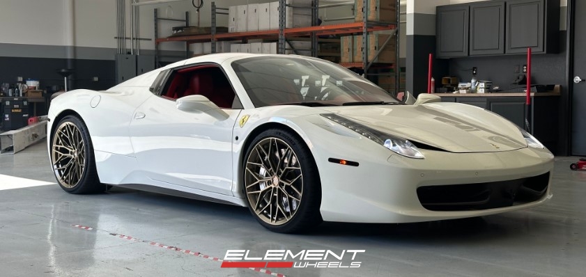 20 and 21 inch Staggered Variant Maxim Satin Bronze on a 2013 Ferrari 458 Spyder