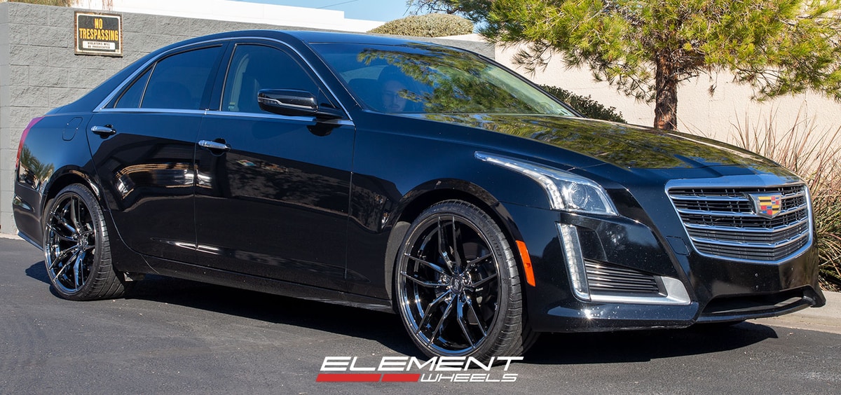 20 inch Staggered Variant Krypton Super Black Chrome on a 2019 Cadillac CTS Sedan RWD