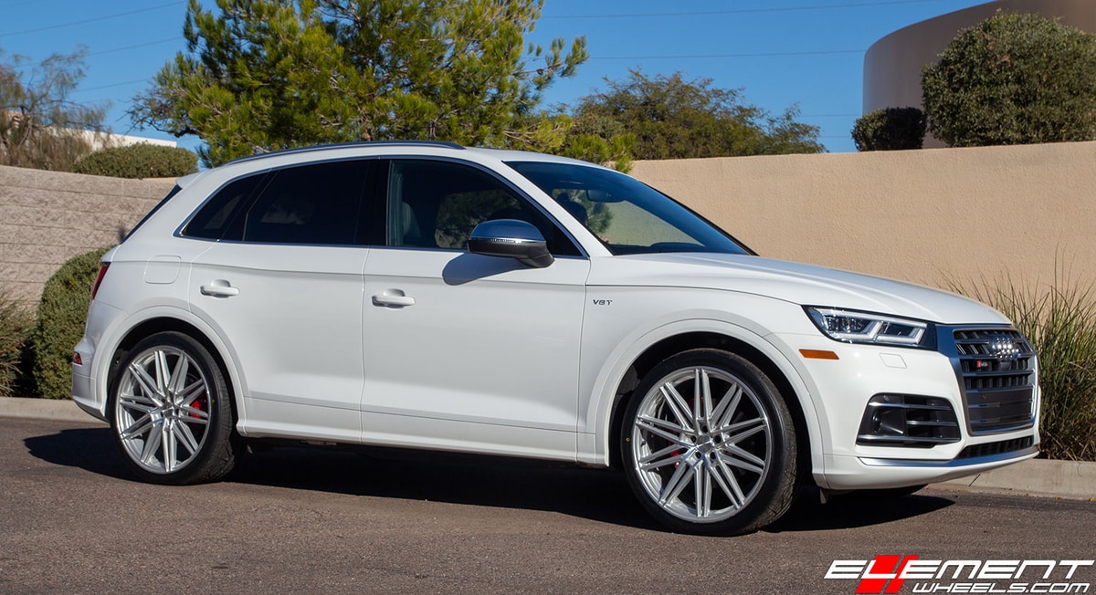 22 inch Vossen CV10 Silver Machined on 2018 Audi SQ5