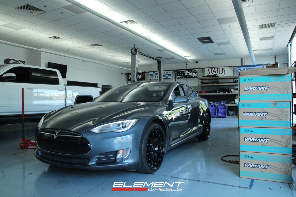 21 Inch Rotiform ZWS in Matte Black on 2013 Tesla Model S