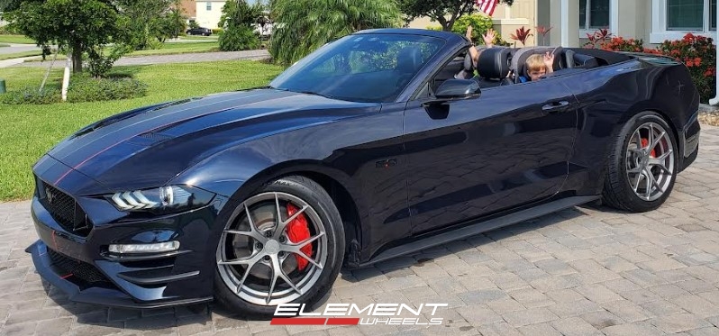 19 inch MRR FS06 Gloss Gunmetal on a 2021 Ford Mustang