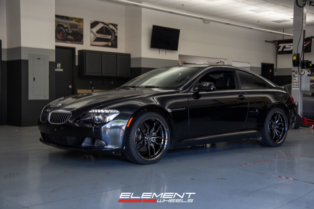 Staggered 20 Inch Variant Krypton in Super Black Chrome on a 2010 BMW 650i