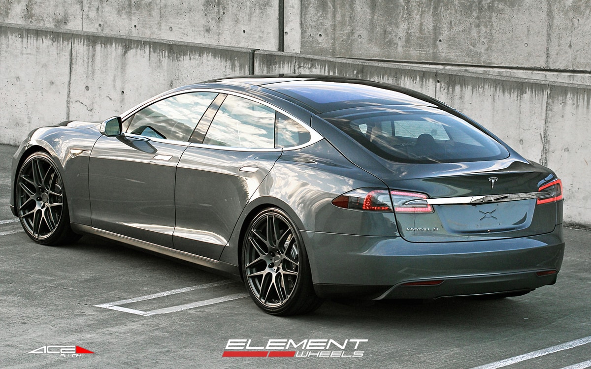 22 inch Ace Mesh Mica Gray on 2012 Tesla Model S w/ specs