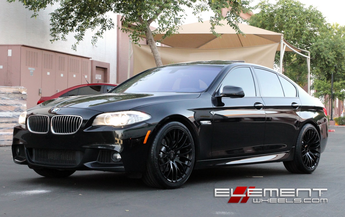 20 inch MRR HR6 Black on 2012 BMW 5 Series 535i w/ Specs