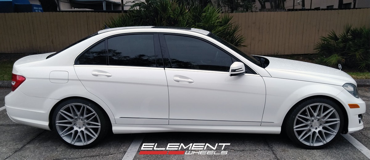 19 inch Staggered Verde VFF01 Brushed Aluminum on a 2013 Mercedes C250 Sport Sedan