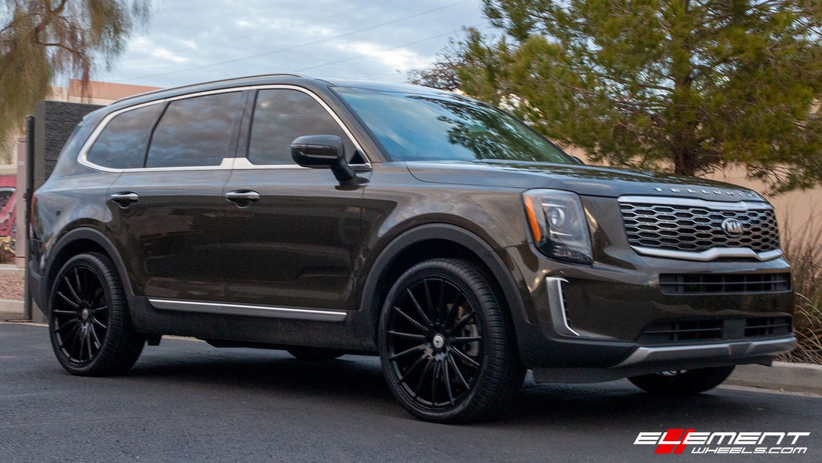 22 inch Asanti ABL-14 Gloss Black on a 2020 Kia Telluride