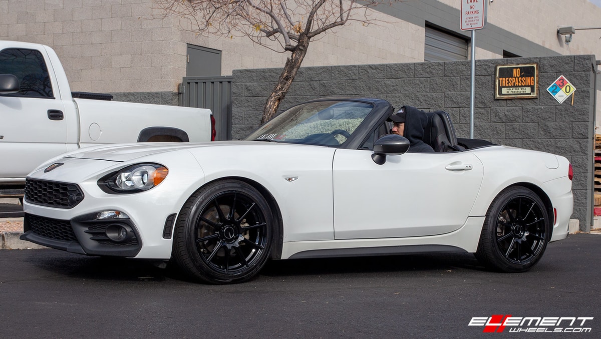 17 inch Enkei TS10 Gloss Black on a 2018 Fiat 124 Spider