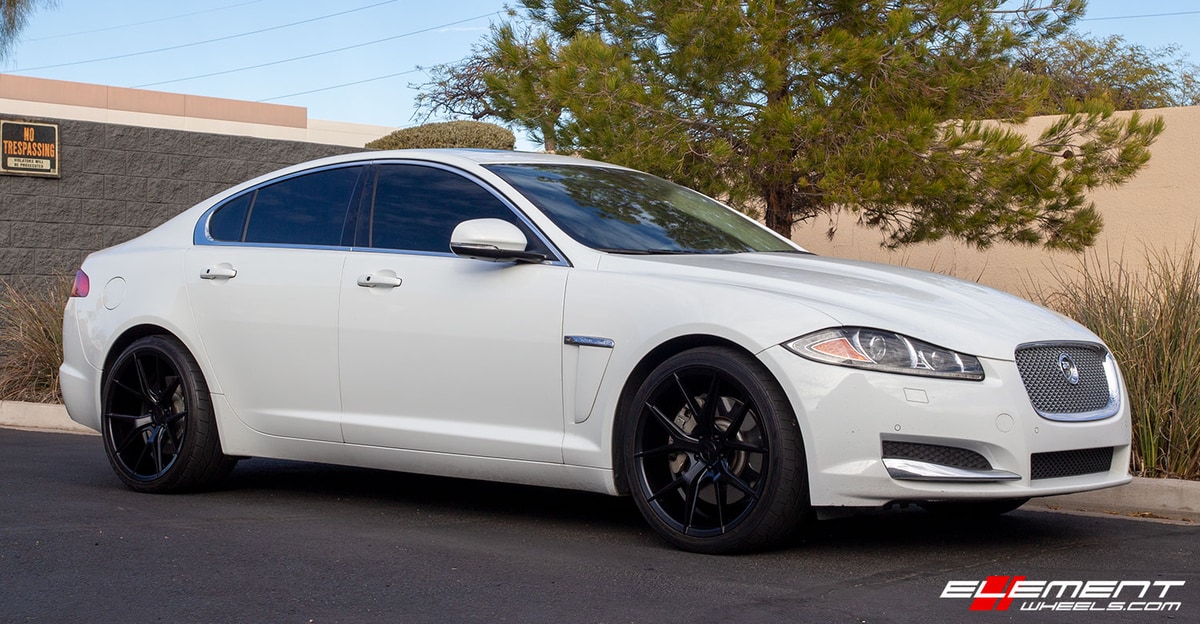 20 inch Staggered Verde V99 Axis Satin Black on a 2020 Jaguar XF 2.0 RWD