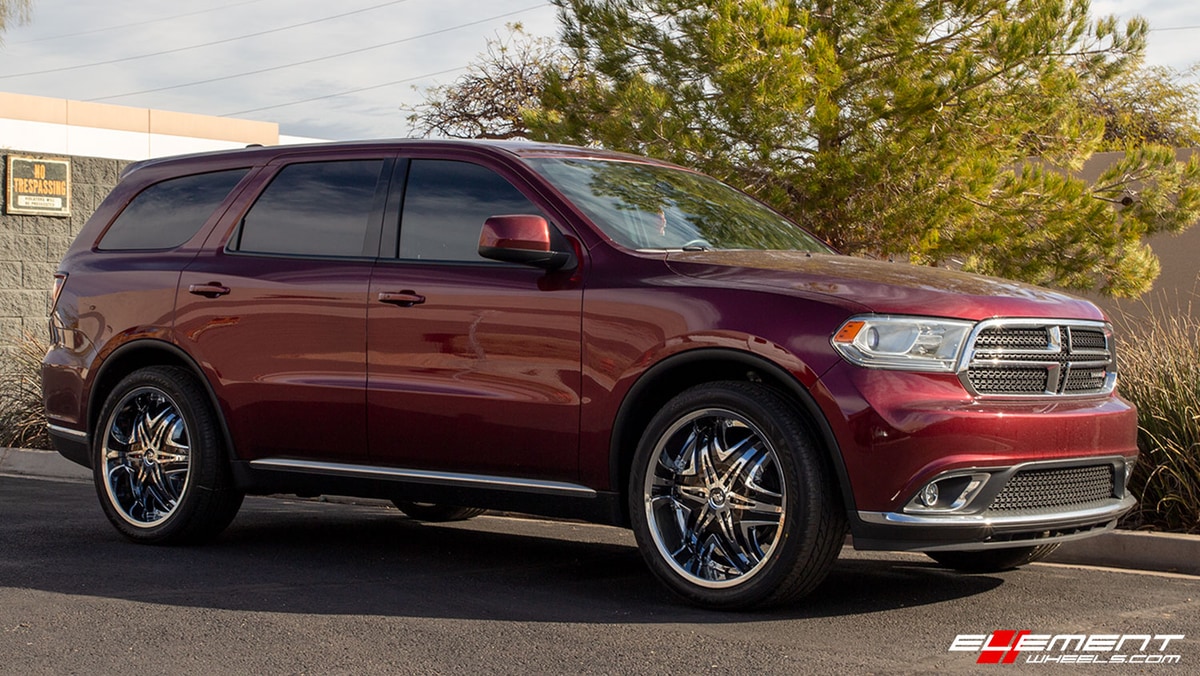 22 inch Diablo Elite Chrome w/ Black Inserts on a 2020 Dodge Durango SXT