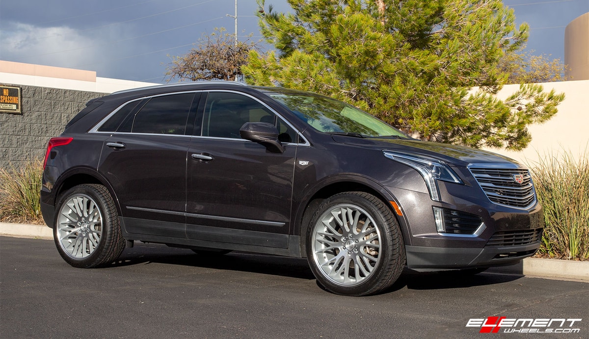 22 inch Verde V22 Duo Satin Silver Machined on a 2017 Cadillac XT5