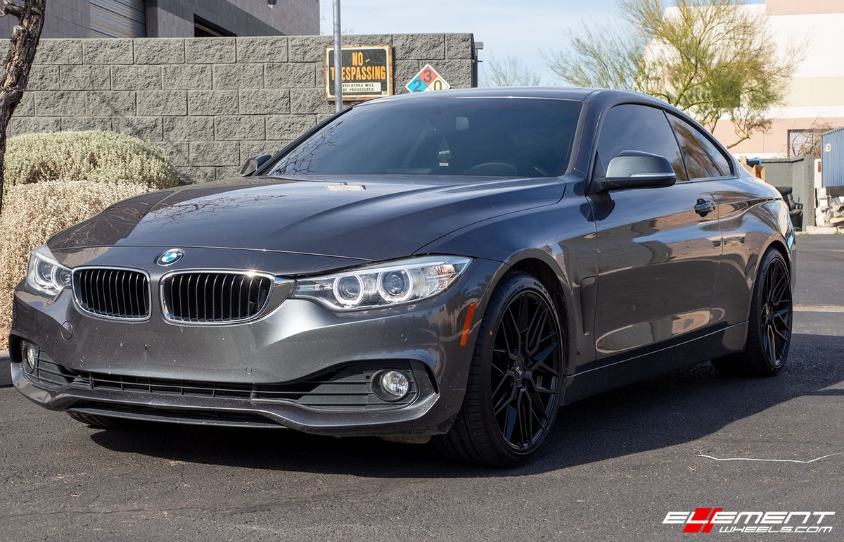 19 inch Staggered Niche Gamma Matte Black M190 on a 2015 BMW 428i