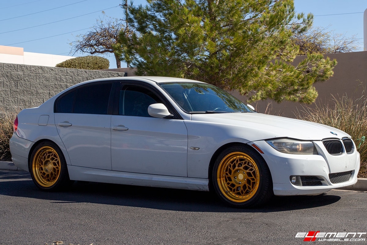 18 inch Regen5 R32 Brushed Gold on a 2011 BMW 328i RWD