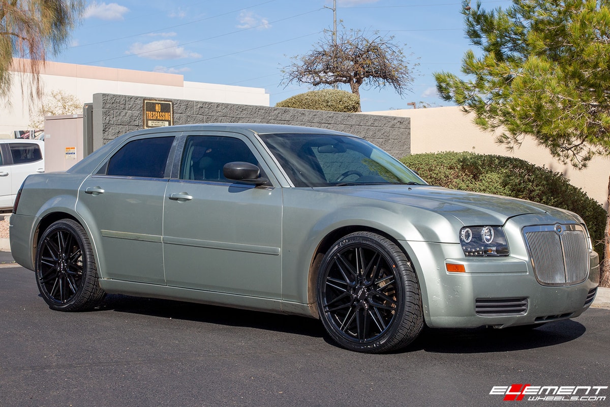 22 inch Element EL11 Gloss Black Milled on a 2005 Chrysler 300 RWD