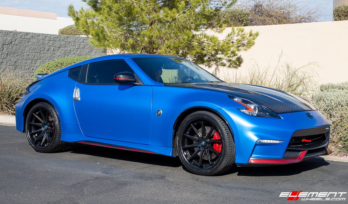 20 inch Staggered Rohana RC10 All Matte Black on a 2016 Nissan 370Z Nismo
