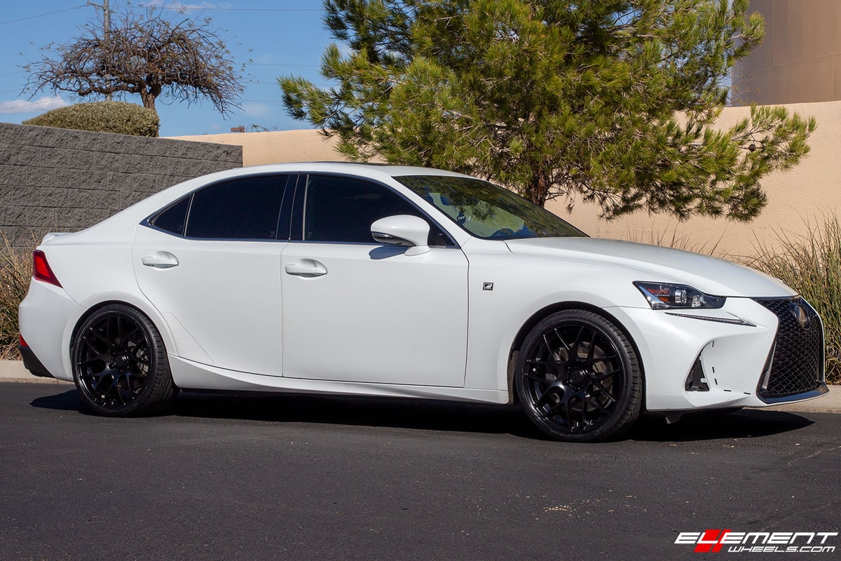 19 inch Staggered MRR UO2 Matte Black on a 2017 Lexus IS200t