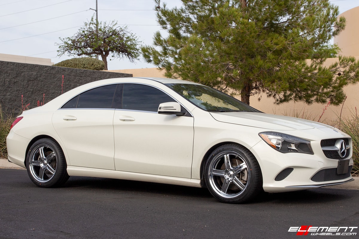 18 inch Mandrus Mannheim Chrome on a 2017 Mercedes Benz CLA250