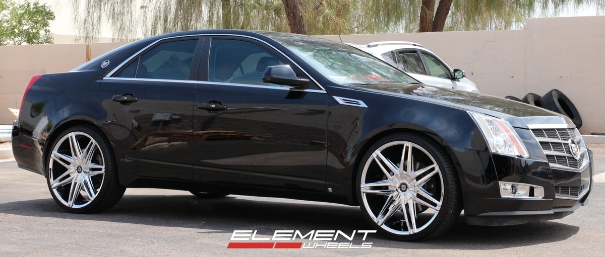 22 inch Lexani Johnson II Chrome on 2009 Cadillac CTS Sedan w/ Specs