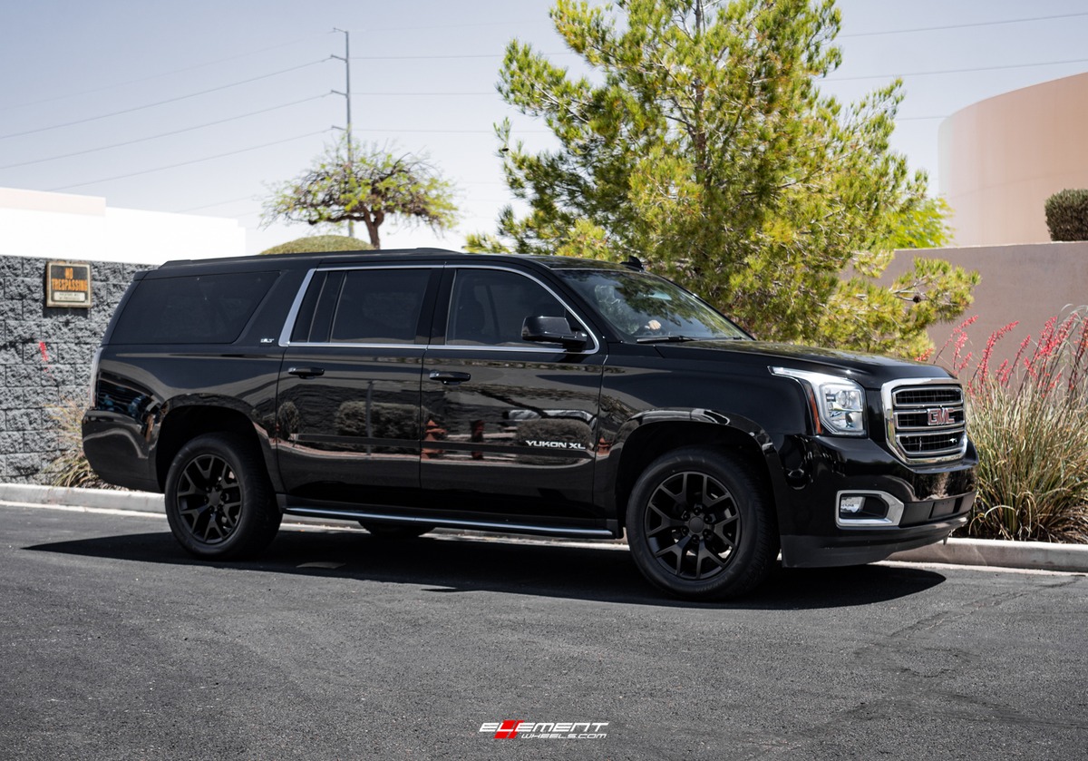 20 inch GMC Sierra Replica Wheel Satin Black FR44 on a 2019 GMC Yukon XL