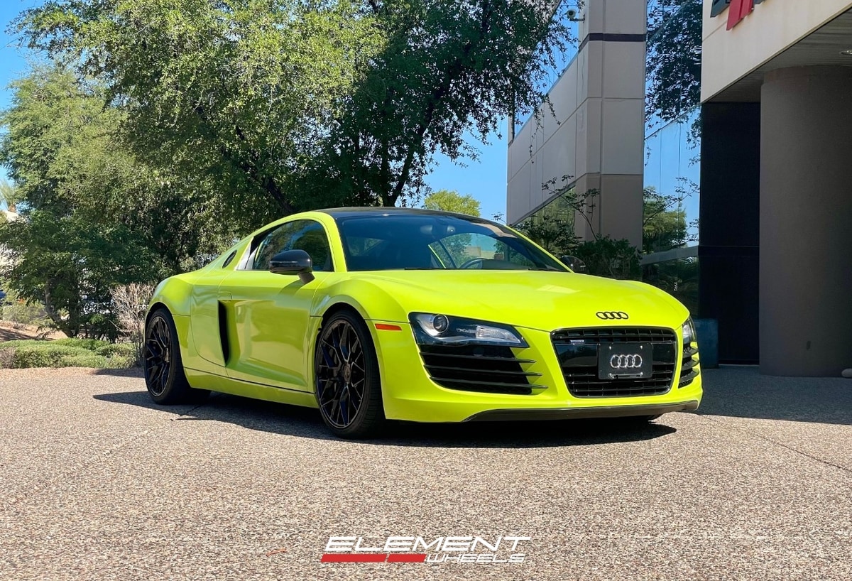 Staggered 19 inch Variant Radon in Gloss Black on a 2009 Audi R8