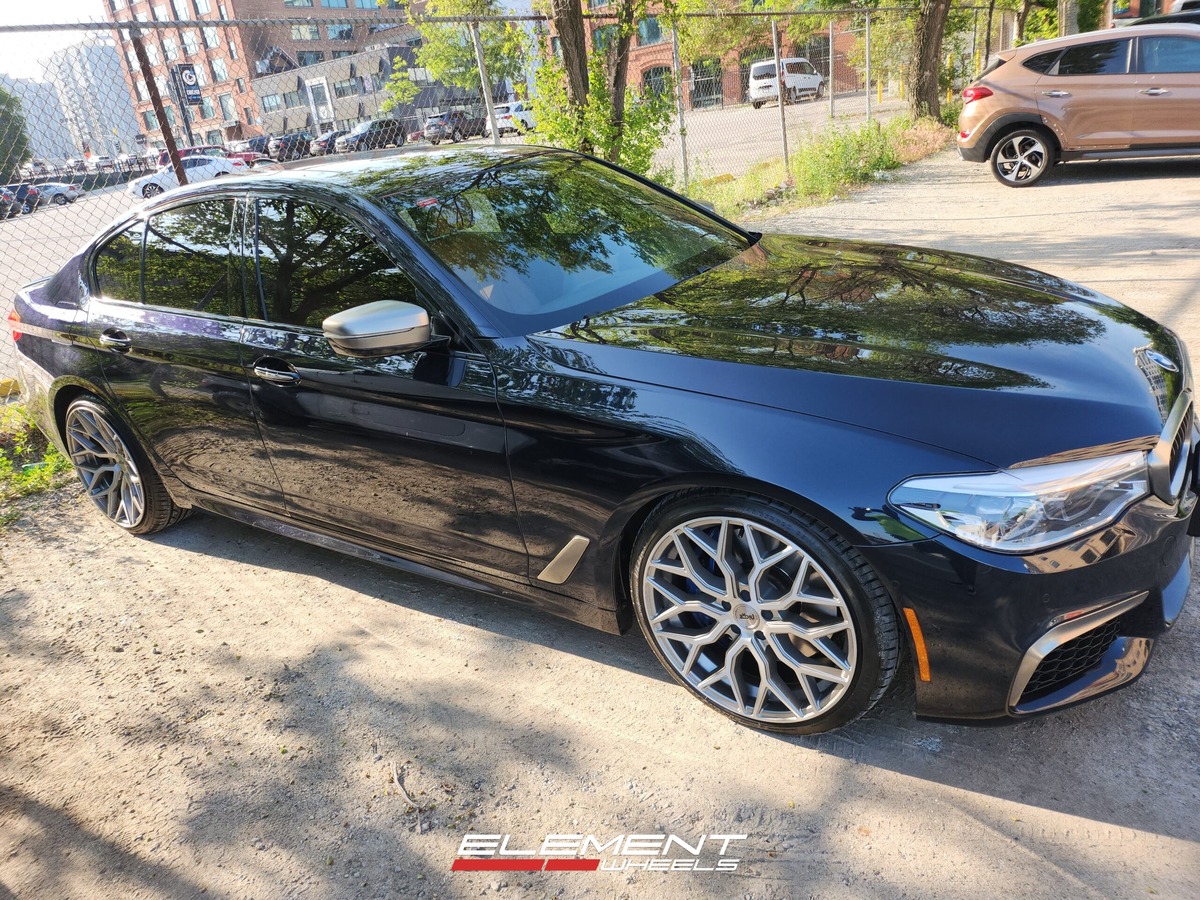 Staggered 20 inch Niche Mazzanti Anthracite Brushed Tint M265 on a 2018 BMW M550i XDrive