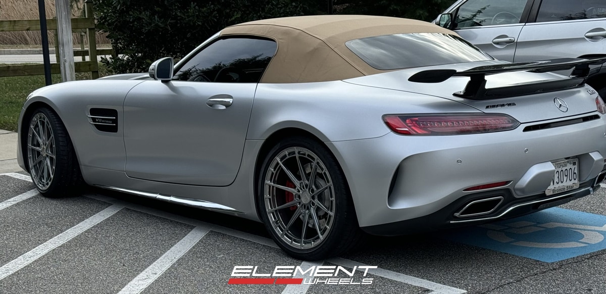 Staggered 20 Variant Wheels Aure in Chrome Powdercoat  on a 2018 Mercedes- Benz AMG GT-C