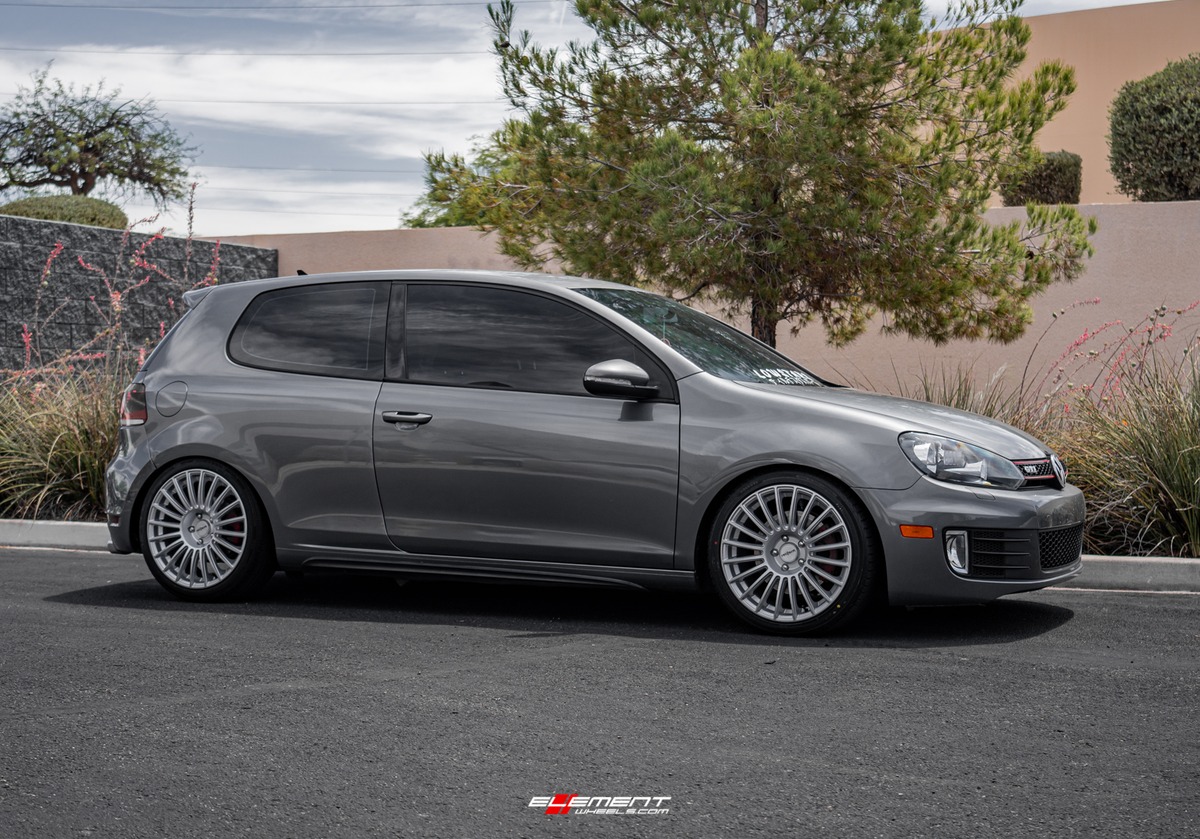 18 inch Rotiform BUC Silver R153 on a 2011 Volkswagen GTI