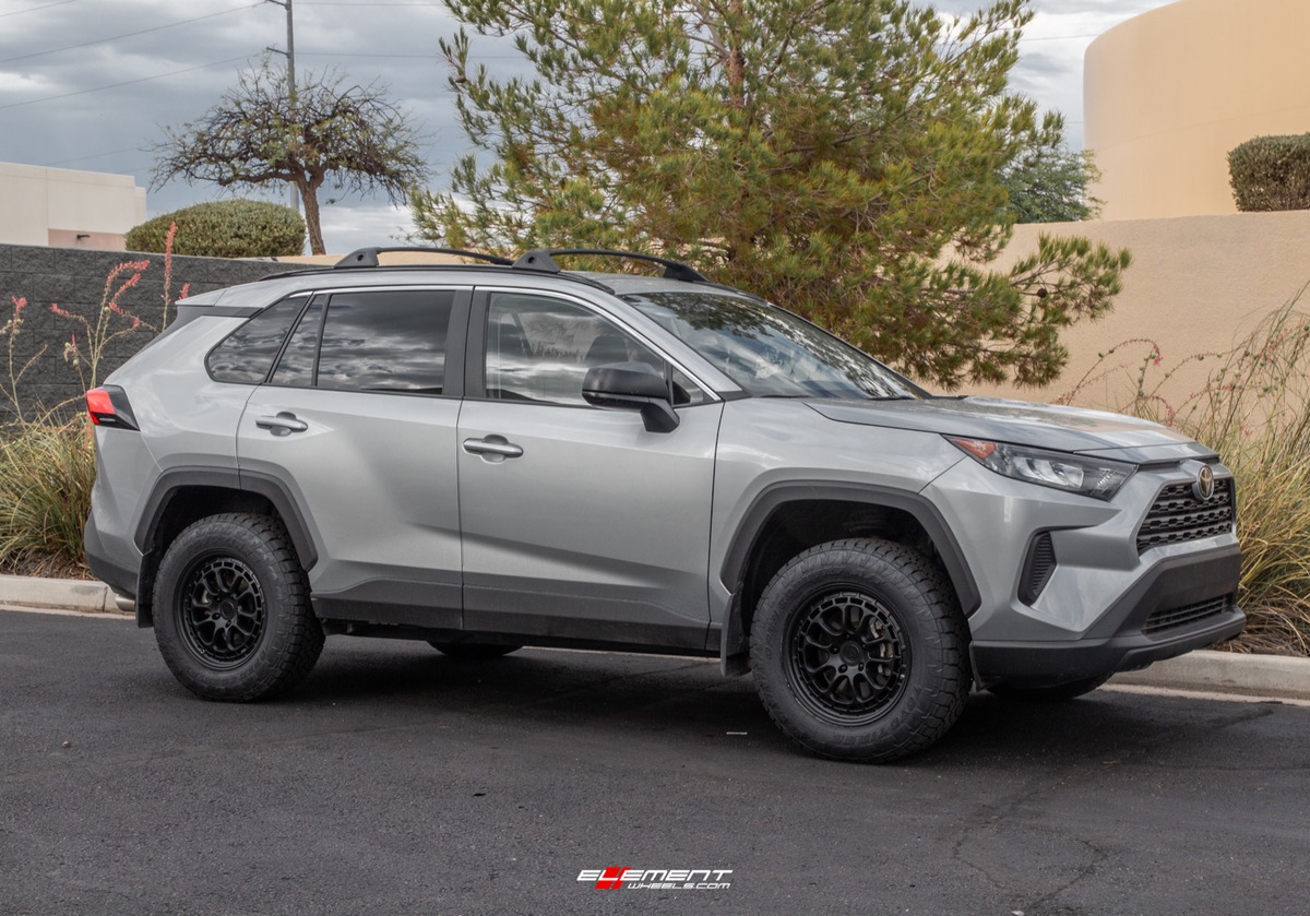 17 inch MKW Off-Road M207 Satin Black on a Lifted 2020 Rav-4