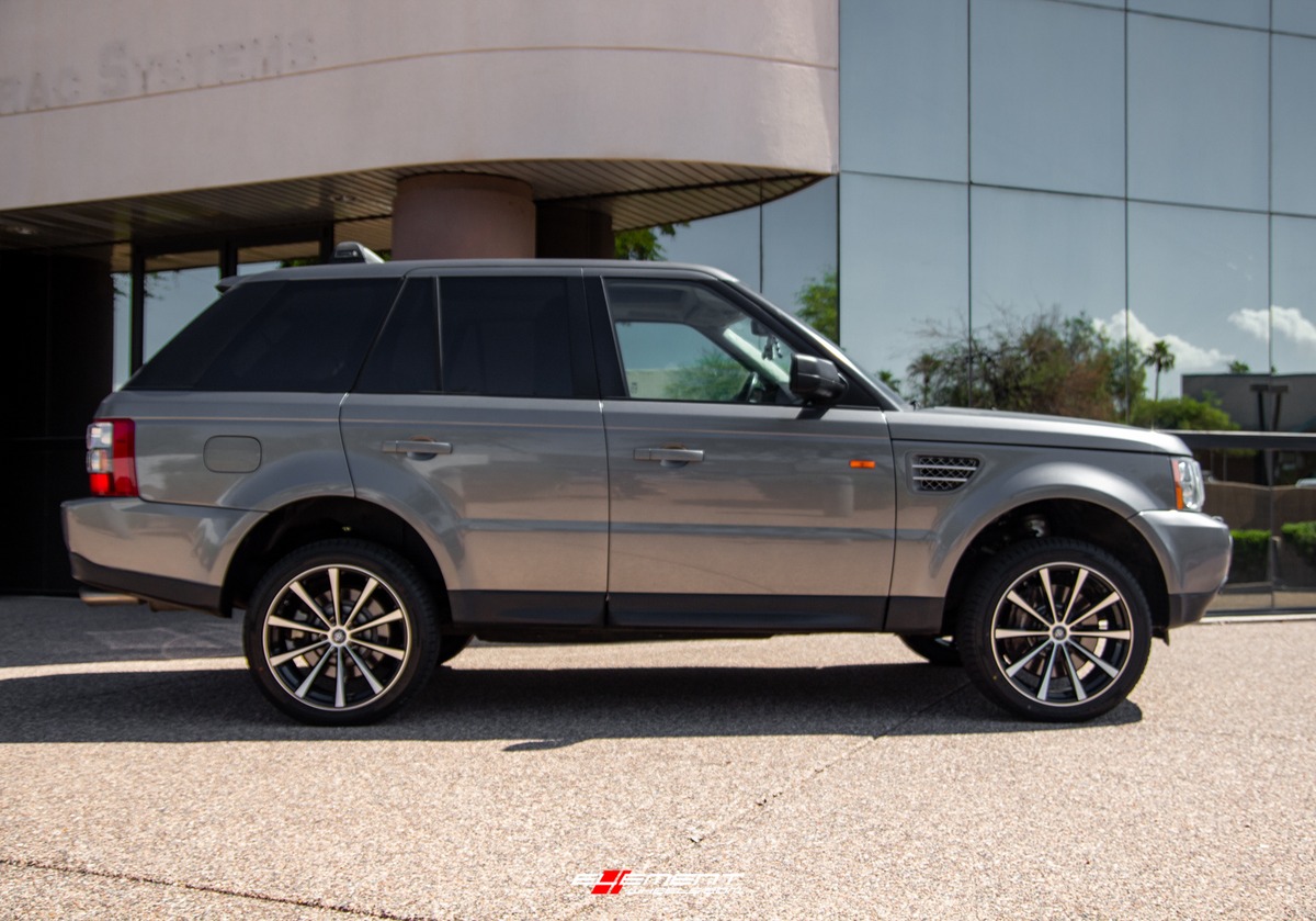 20 inch Curva Concepts C10N Gloss Black Machined on a 2008 Land Rover Range Rover Sport