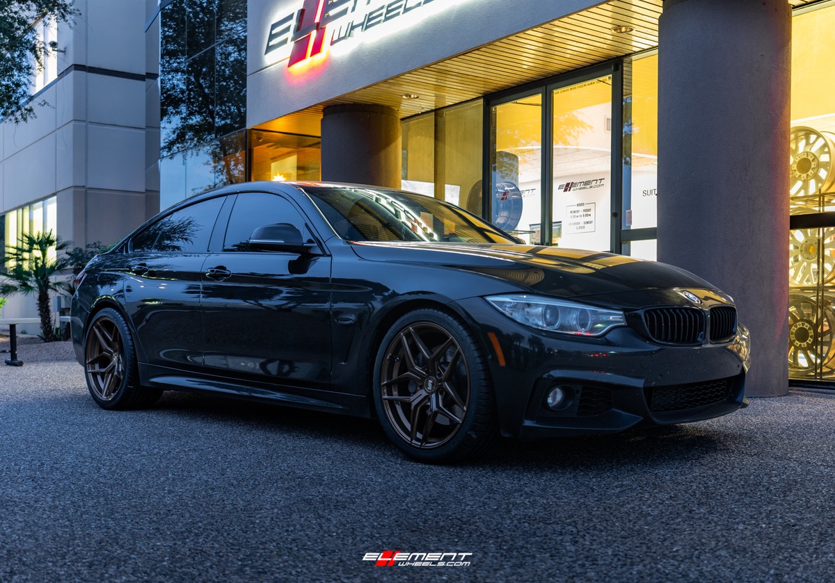 Staggered 19 Inch Variant Xenon in Brushed Bronze on a 2018 BMW 4 Series