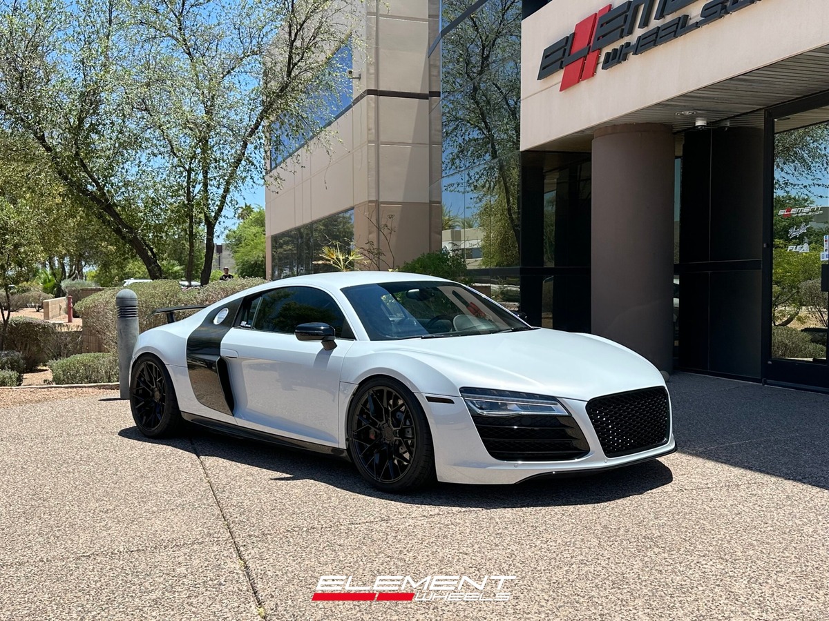 Staggered 19 inch Variant Radon in Gloss Piano Black on a 2008 Audi R8
