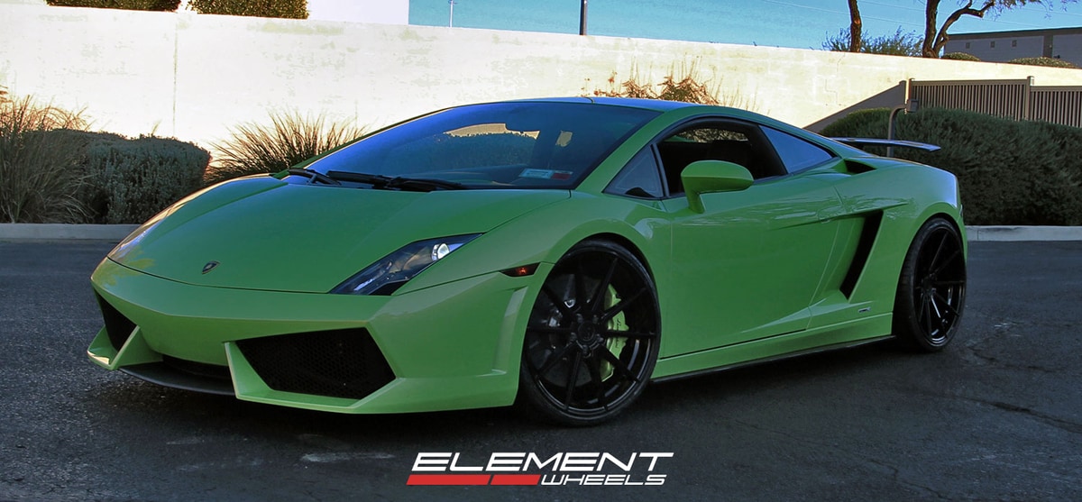 20 inch Staggered Variant Argon Gloss Piano Black on a 2008 Lamborghini Gallardo