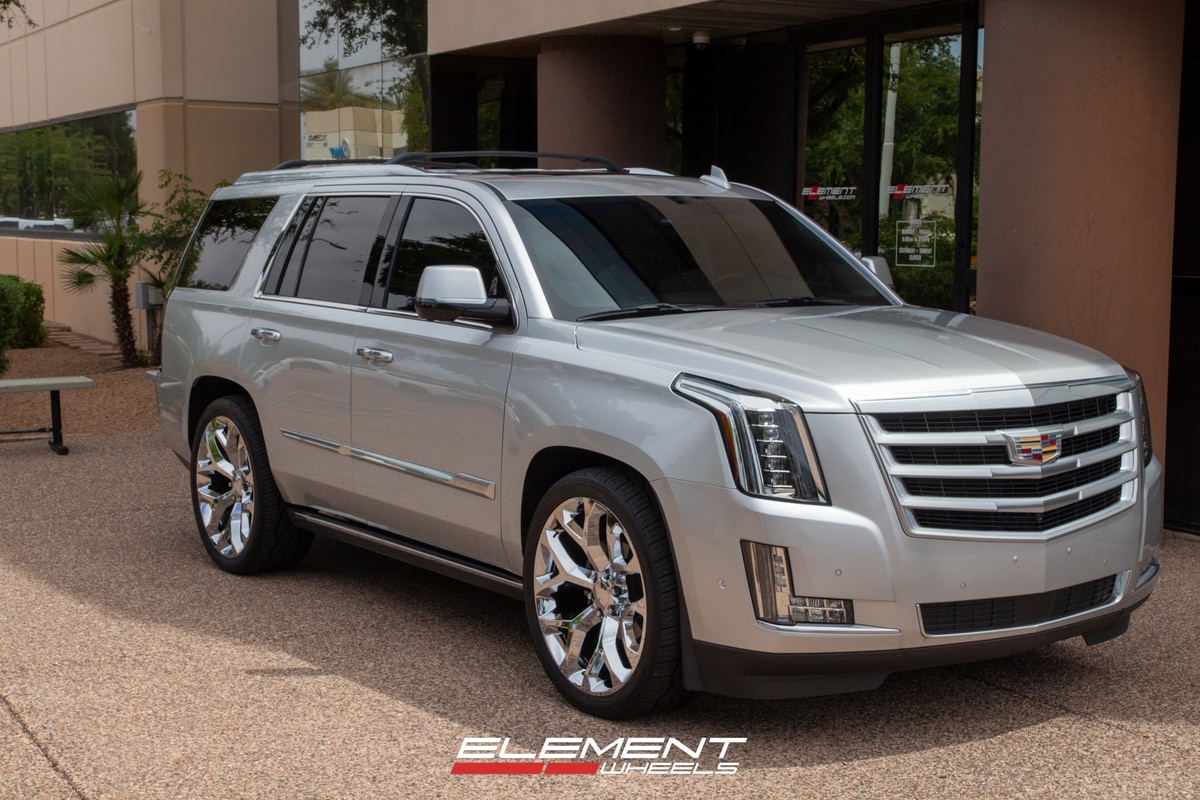 24 Inch Chevrolet Truck Snowflake Replica Wheel Chrome FR59 on a 2017 Cadillac Escalade