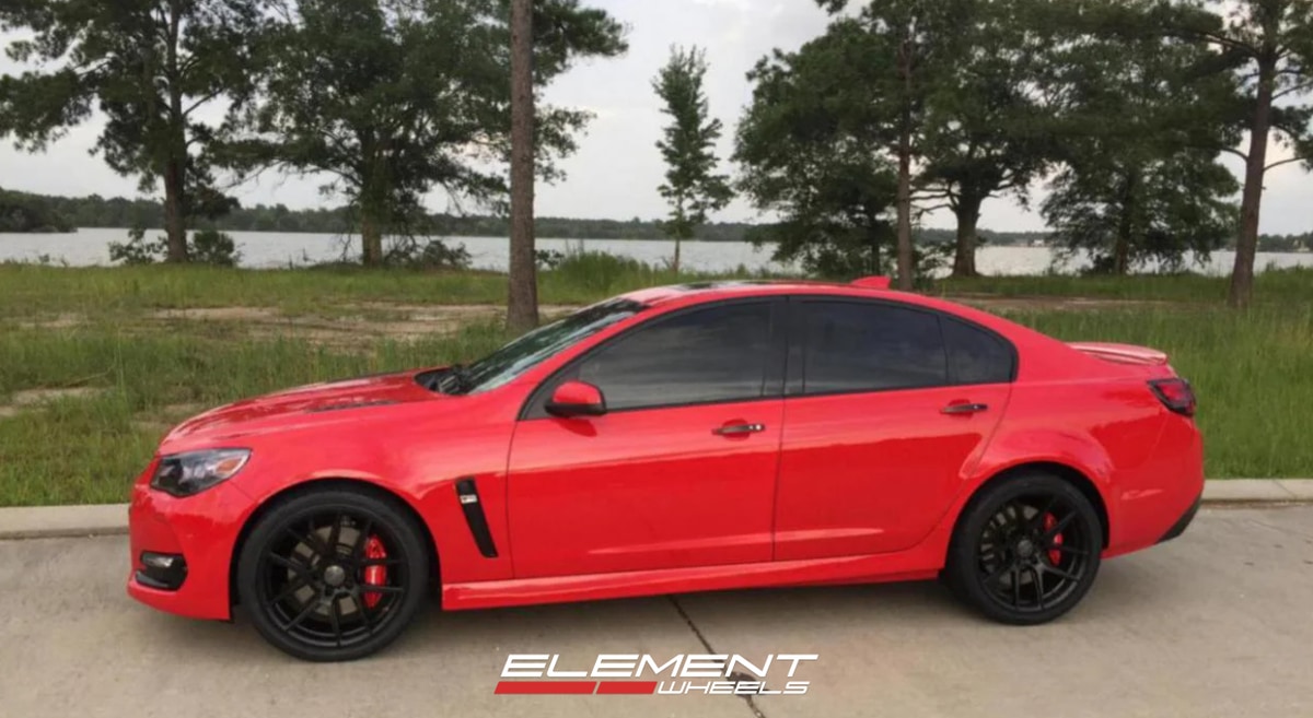 20 Staggered Ace Alloy AFF02 in All Matte Black on a 2017 Chevrolet SS Sport Sedan