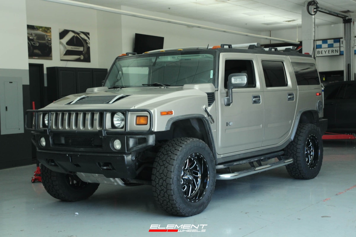 20 inch Fuel Off-Road Triton Black Milled on a 2006 Hummer H2