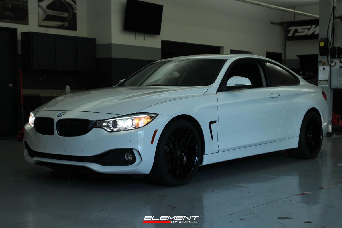 19 inch Staggered MRR Ground Force GF7 Gloss Black on a 2015 BMW 428i