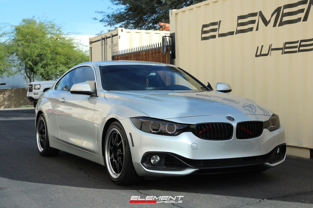 18 inch Konig Countergram Matte Black w/ Matte Machined Lip on a 2016 BMW 428i RWD
