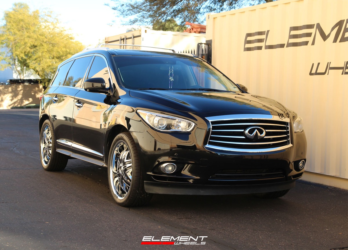 22 inch Diablo Elite Chrome w/ Black Inserts on a 2013 Infiniti JX35