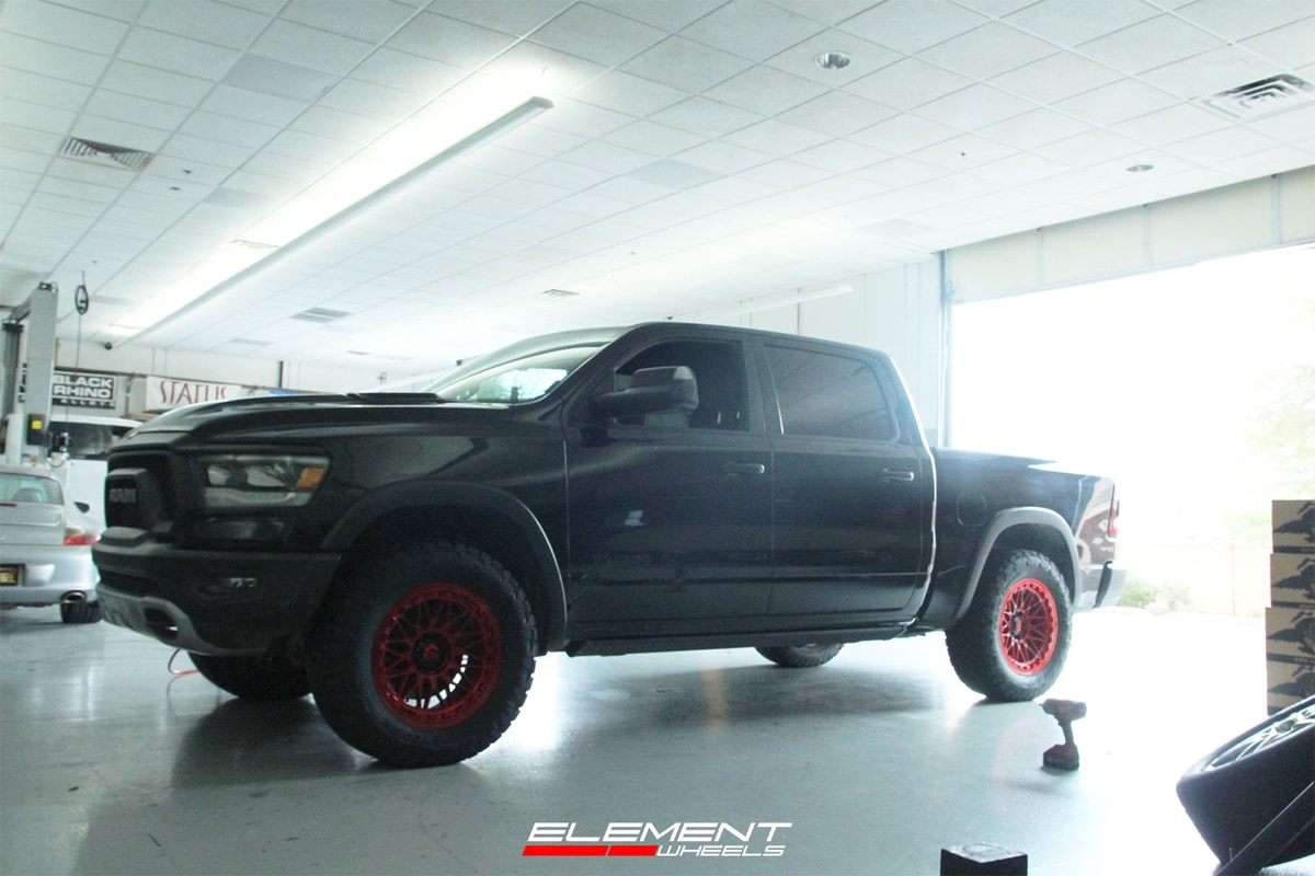 20 inch Fuel Off-Road Trigger Candy Red on a Leveled 2019 Ram 1500