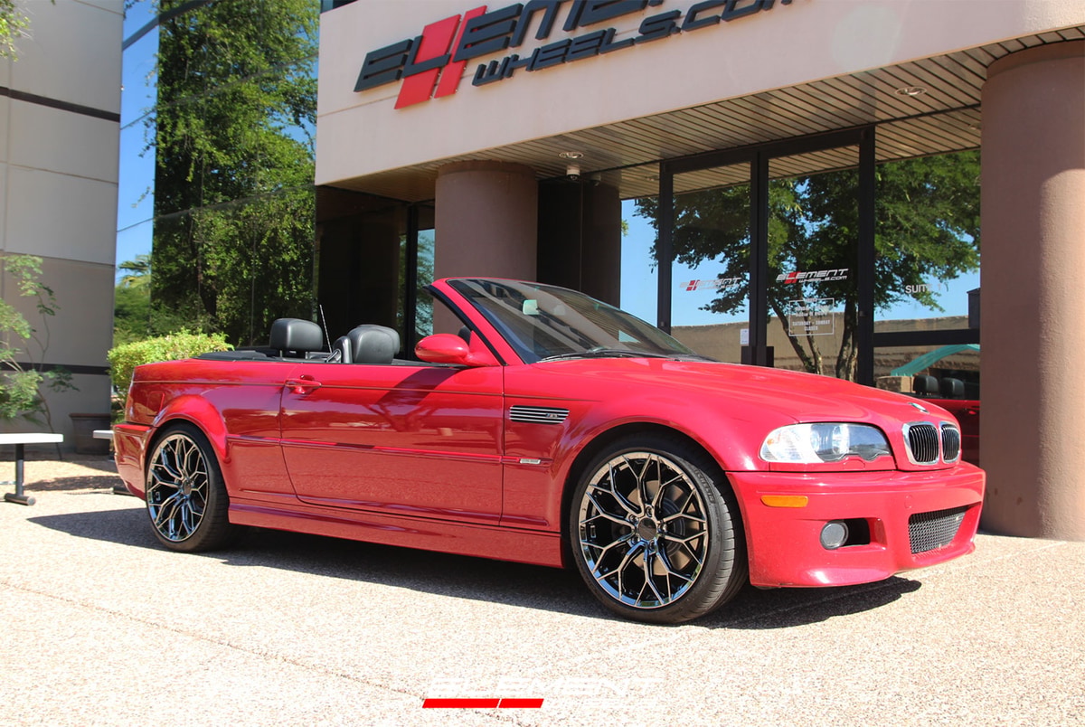 19 inch Staggered Ace Alloy AFF09 Black Chrome on a 2004 BMW M3 E46