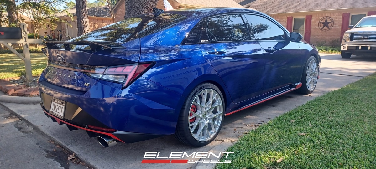 19 inch TSW Sebring in Silver w/ Mirror Cut Face on a 2023 Hyundai Elantra N