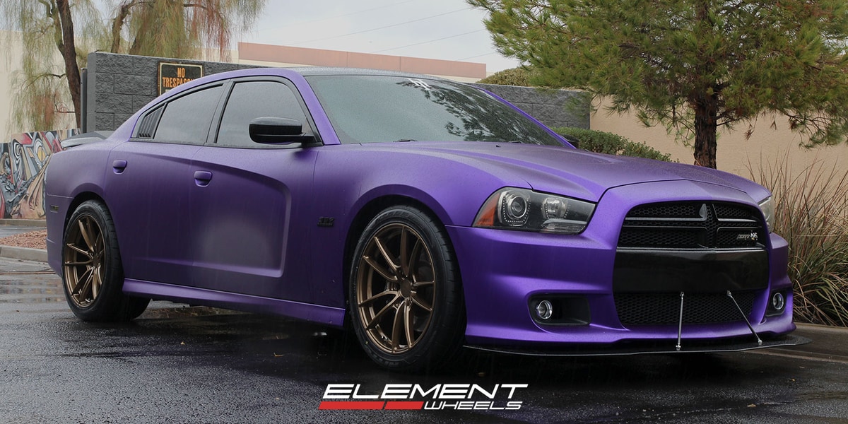 20 inch Staggered Velgen Light Weight VF5 Gloss Bronze on a 2013 Dodge Charger SRT