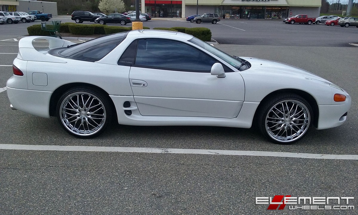 20x8.5 MRR GT1 Hyper Silver 5x4.5/114.3+35mm on a 1997 Mitsubishi 3000GT VR4 w/ Specs
