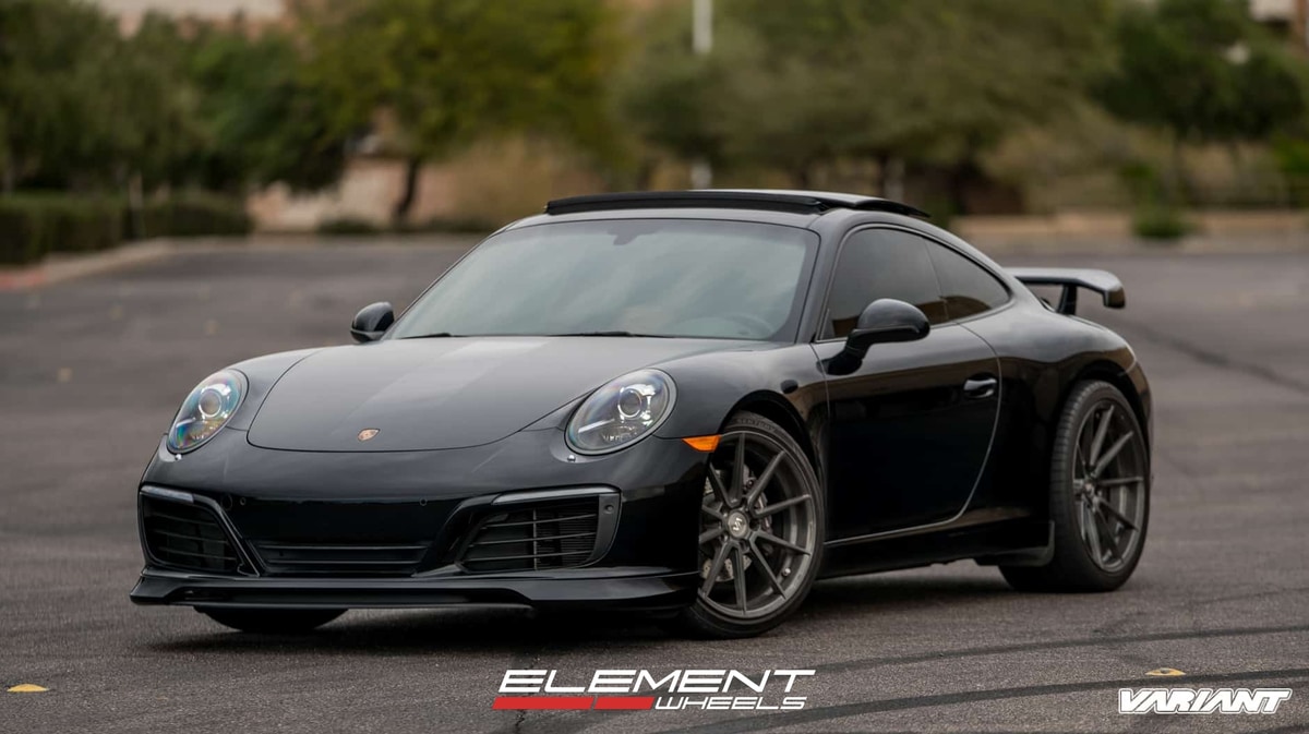 20 inch Variant Argon Brushed Titanium on a 2019 Porsche 911 Carrera Base