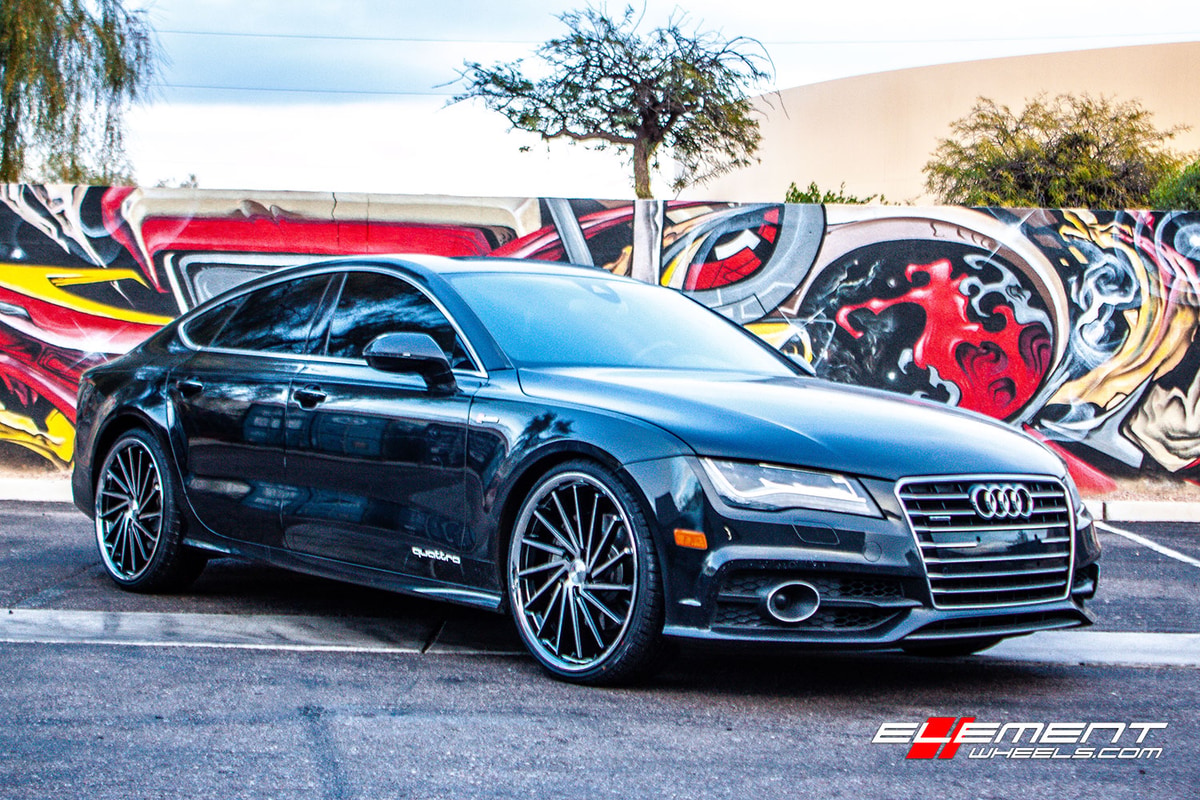 22 inch Giovanna Spira FF Diamond Cut Black w/ SS Lip on 2013 Audi A7