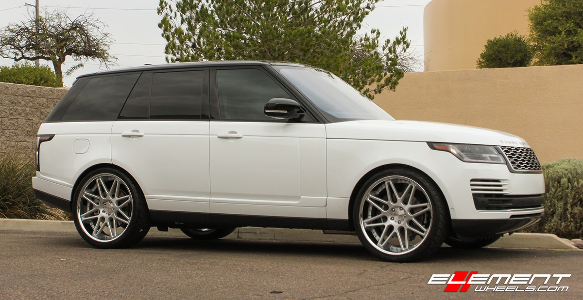 24 inch AZAD AZ77 Brushed Face w Chrome SS Lip on 2019 Land Rover Range Rover