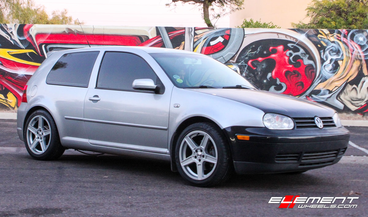 17x8 TSW Ascent Matte Titanium Silver on 2004 Volkswagen GTI IV