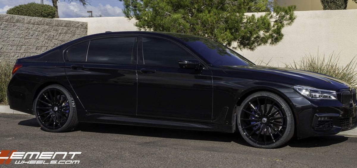 Staggered 22 Inch Asanti ABL-18 Gloss Black on a 2017 BMW 750I