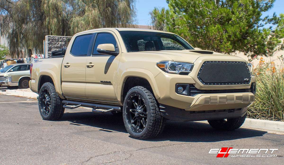 20 inch Fuel Off-Road Hostage Matte Black D531 on 2016 Toyota Tacoma 2WD/4WD Stock Height