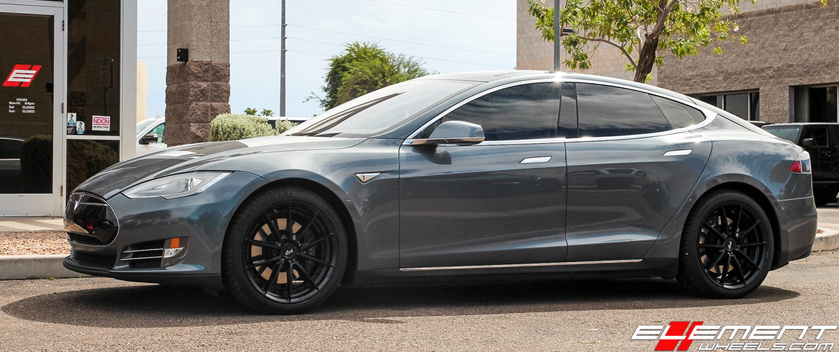 20 inch Niche Sector Satin Black M196 on 2013 Tesla Model S