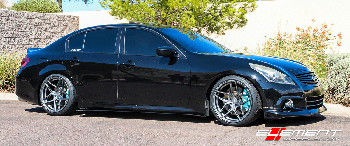 19 inch Variant Xenon Satin Black on 2013 G37 Bagged